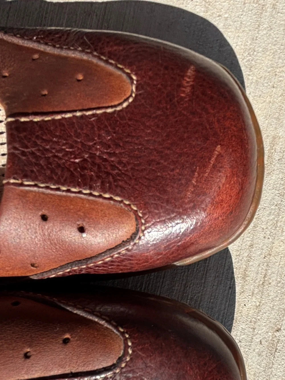 Born Women's Brown Leather Mary Jane Flats